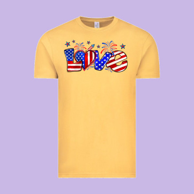 Love 4th Of July Vintage Tee Designed By Zillion Design Studio
