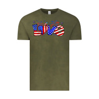 Vintage Olive love 4th of july Vintage Tee - Zillion Design Studio