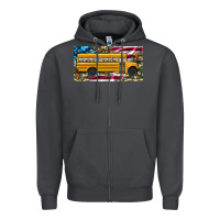 Smoke school bus camouflage american flag license plate Zipper Hoodie - Artiststas