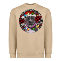 Mushroom pitbull and buffalo plaid Heavyweight Sweatshirt - RanaPortraitStore