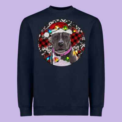 Pitbull And Buffalo Plaid Heavyweight Sweatshirt Designed By Ranaportraitstore