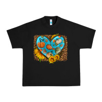 Black fall pattern heart with leopard background Urban Heavy Tee - HRA Design Shop