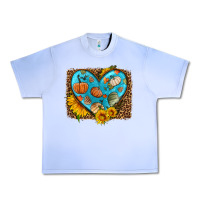 Grape Ice fall pattern heart with leopard background Urban Heavy Tee - HRA Design Shop