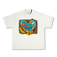 Pistachio fall pattern heart with leopard background Urban Heavy Tee - HRA Design Shop