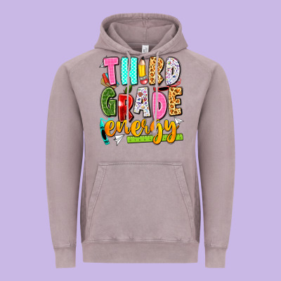 Vintage Hoodie third grade energy