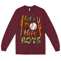 Burgundy let's do this boys baseball Long Sleeve Tee - BundleAndBundleShop