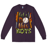 Plum let's do this boys baseball Long Sleeve Tee - BundleAndBundleShop