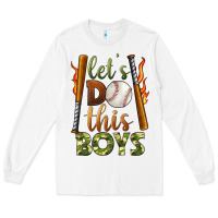 White let's do this boys baseball Long Sleeve Tee - BundleAndBundleShop