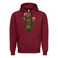 Burgundy cactus 2 Zipper Hoodie - JahusDesignShop