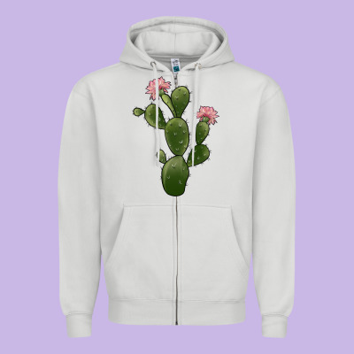 Cactus 2 Zipper Hoodie Designed By Jahusdesignshop