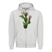 Dove Grey cactus 2 Zipper Hoodie - JahusDesignShop