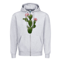 Heather Grey cactus 2 Zipper Hoodie - JahusDesignShop