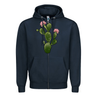 Navy cactus 2 Zipper Hoodie - JahusDesignShop