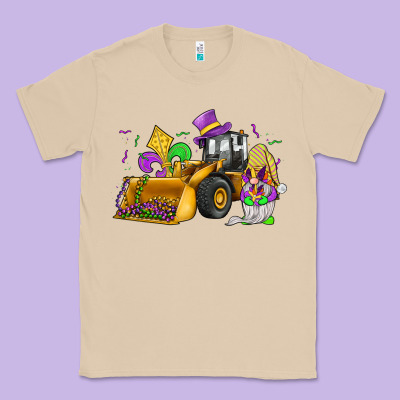 Mardi Gras Gnome Bulldozer Classic Tee Designed By Jahusdesignshop