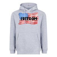 Heather Grey freedom usa Heavyweight Hoodie - MaliasSmallBusiness