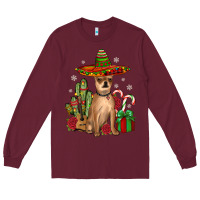 Burgundy Chihuahua Christmas Long Sleeve Tee - JahusDesignShop