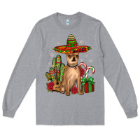 Heather Grey Chihuahua Christmas Long Sleeve Tee - JahusDesignShop