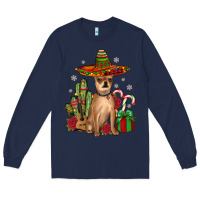 Navy Chihuahua Christmas Long Sleeve Tee - JahusDesignShop