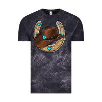 Cloud Black horseshoe cowboy hat Vintage Tee - RanaPortraitStore