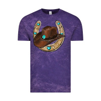 Cloud Purple horseshoe cowboy hat Vintage Tee - RanaPortraitStore