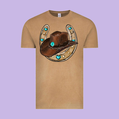 Horseshoe Cowboy Hat Vintage Tee Designed By Ranaportraitstore