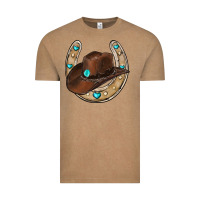 Vintage Coffee horseshoe cowboy hat Vintage Tee - RanaPortraitStore