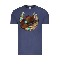 Vintage Denim horseshoe cowboy hat Vintage Tee - RanaPortraitStore