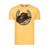 Vintage Mustard horseshoe cowboy hat Vintage Tee - RanaPortraitStore