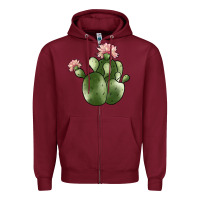Burgundy cactus Zipper Hoodie - JahusDesignShop