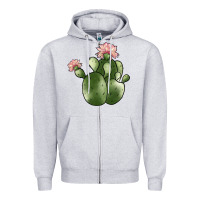 Heather Grey cactus Zipper Hoodie - JahusDesignShop