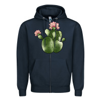 Navy cactus Zipper Hoodie - JahusDesignShop
