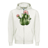 Oatmeal Heather cactus Zipper Hoodie - JahusDesignShop