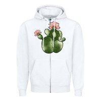 White cactus Zipper Hoodie - JahusDesignShop