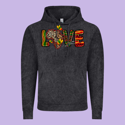 Vintage Hoodie love africa map