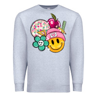 Heather Grey smiley face and school elementary Premium Sweatshirt - MaliasSmallBusiness