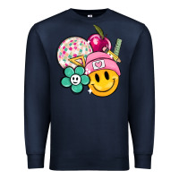 Navy smiley face and school elementary Premium Sweatshirt - MaliasSmallBusiness
