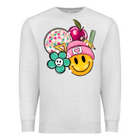 Oatmeal Heather smiley face and school elementary Premium Sweatshirt - MaliasSmallBusiness