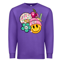 Purple smiley face and school elementary Premium Sweatshirt - MaliasSmallBusiness