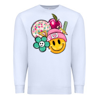 White smiley face and school elementary Premium Sweatshirt - MaliasSmallBusiness