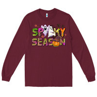 Burgundy spooky season Long Sleeve Tee - AdoDesignShop