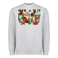 Heather Grey german shepherds coffee cups Heavyweight Sweatshirt - Zillion Design Studio