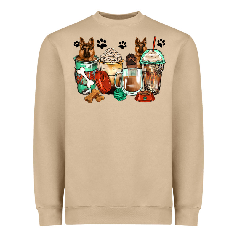 German Shepherds Coffee Cups Heavyweight Sweatshirt by Zillion Design Studio | Teevron