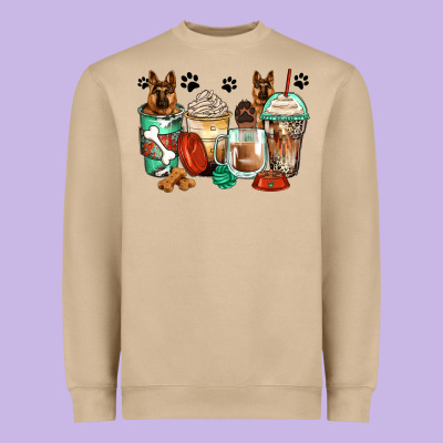 German Shepherds Coffee Cups Heavyweight Sweatshirt Designed By Zillion Design Studio