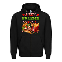 Black best friend hamburger potatoes Zipper Hoodie - AdoDesignShop