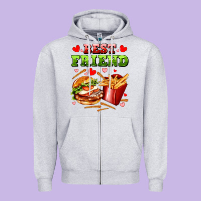 Best Friend Hamburger Potatoes Zipper Hoodie Designed By Adodesignshop