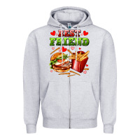 Heather Grey best friend hamburger potatoes Zipper Hoodie - AdoDesignShop