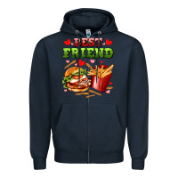 Navy best friend hamburger potatoes Zipper Hoodie - AdoDesignShop