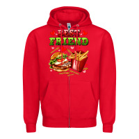 Red best friend hamburger potatoes Zipper Hoodie - AdoDesignShop