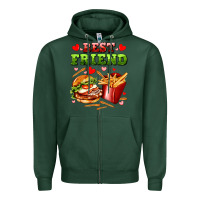 Sports Green best friend hamburger potatoes Zipper Hoodie - AdoDesignShop