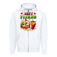 White best friend hamburger potatoes Zipper Hoodie - AdoDesignShop